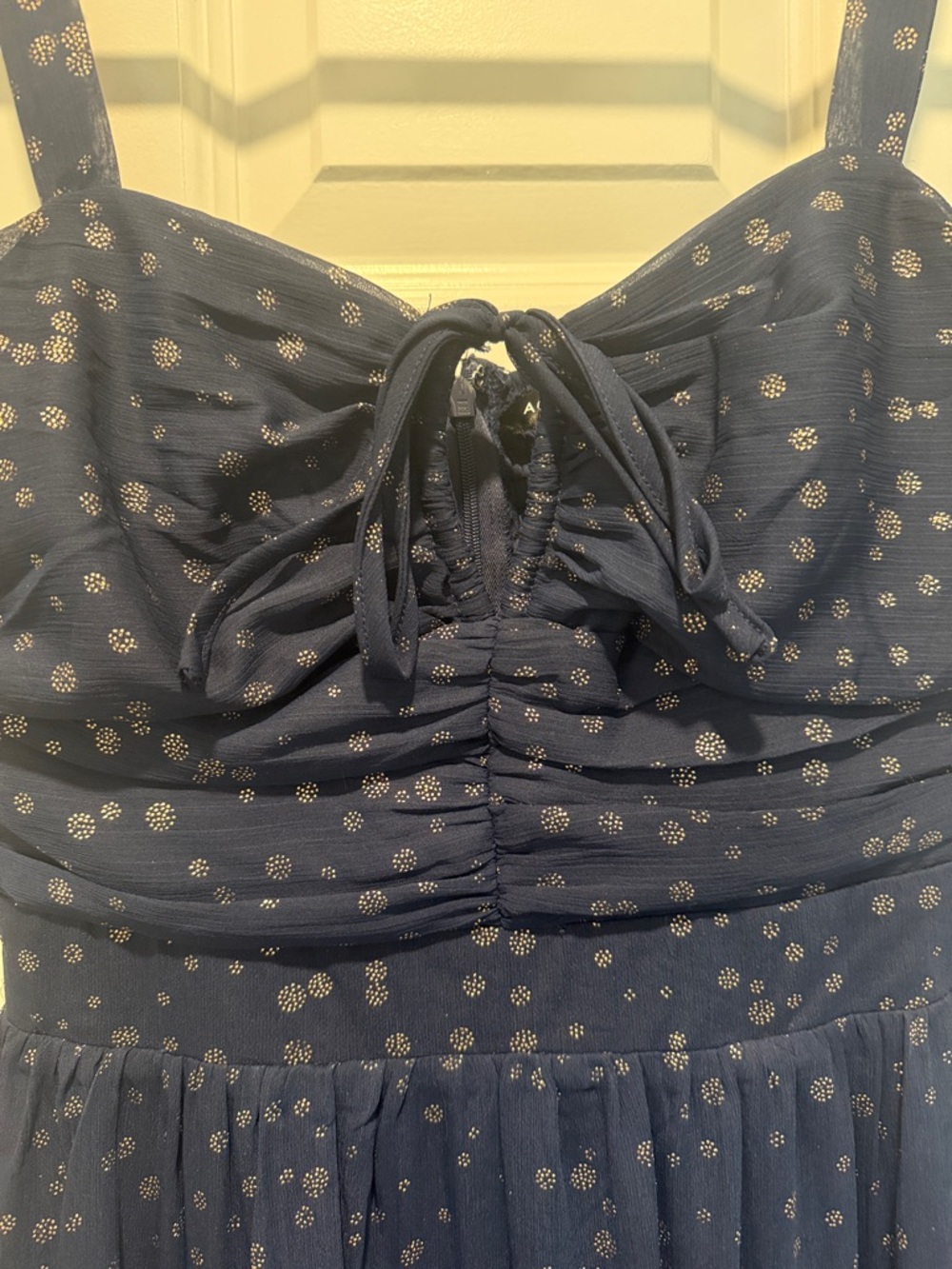 Aqua Navy Floral Ruched Maxi Dress